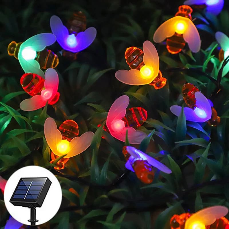 Luci a LED Solari a Forma di Ape per Esterni, Impermeabili, per Giardino, Recinzione, Albero, Balcone, Decorazioni per Matrimoni e Feste
