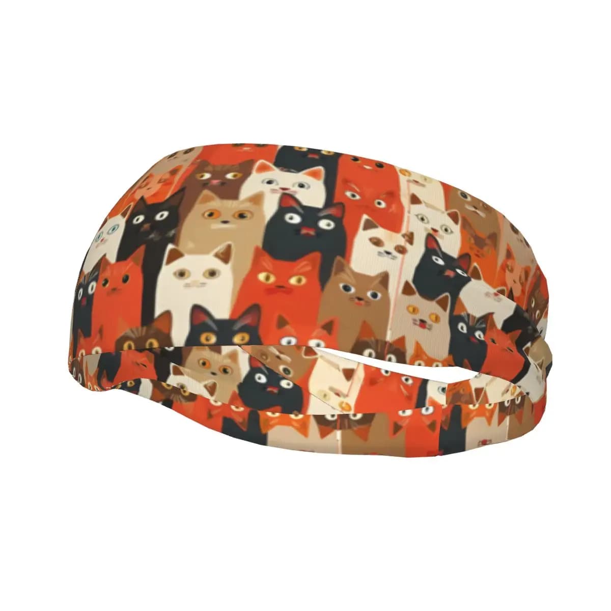 Fascia per capelli sportiva con adorabili gatti, fascia assorbente per fitness, ciclismo e jogging