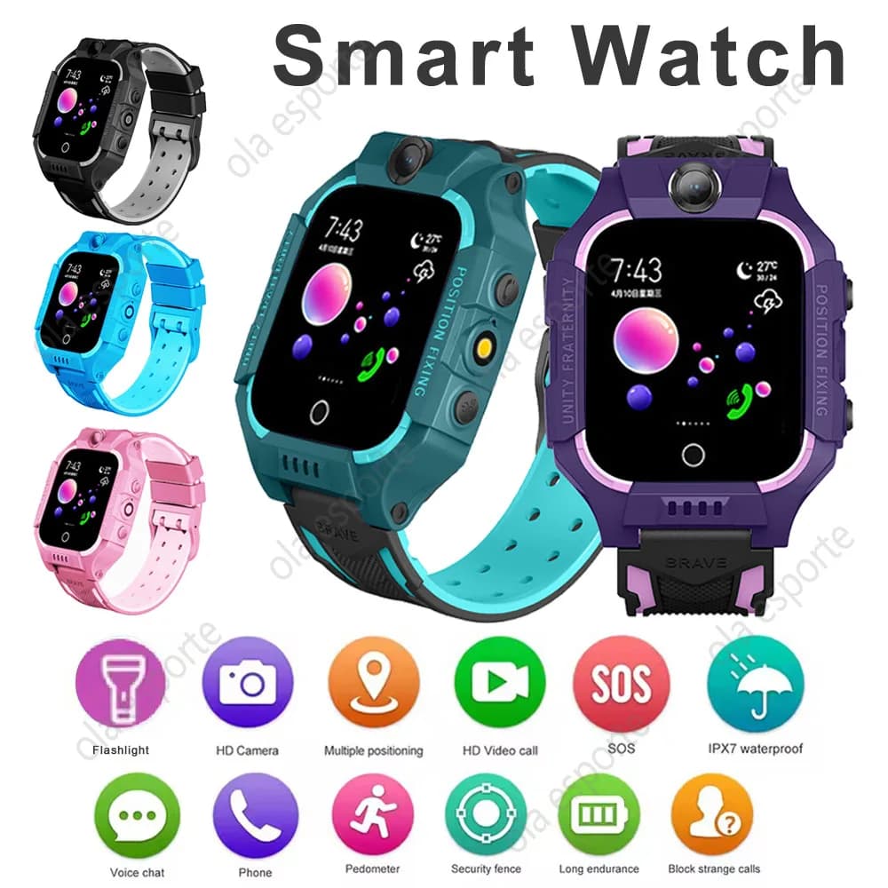 Smart Watch per bambini Scheda SIM 2G Internet HD Videochiamata Orologio GPS impermeabile SOS Localizzazione Monitor Bambini Ragazzo Ragazza Smartwatch Regalo