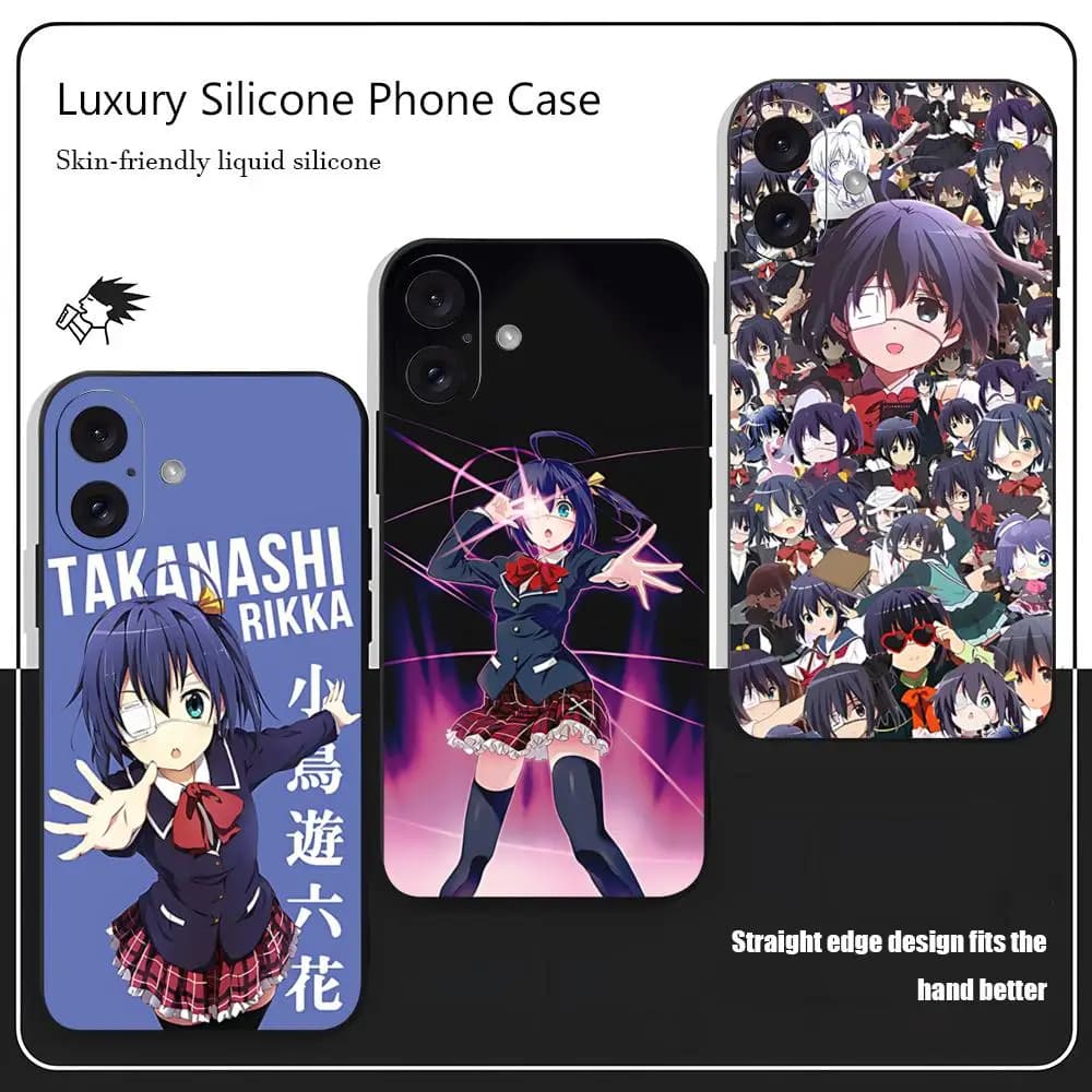 Anime Hot Rikka takanashi Phone Case For iPhone 17 16 15 14 13 12 X XR XS 8 Plus Mini Pro Max Soft black Shockproof Cover