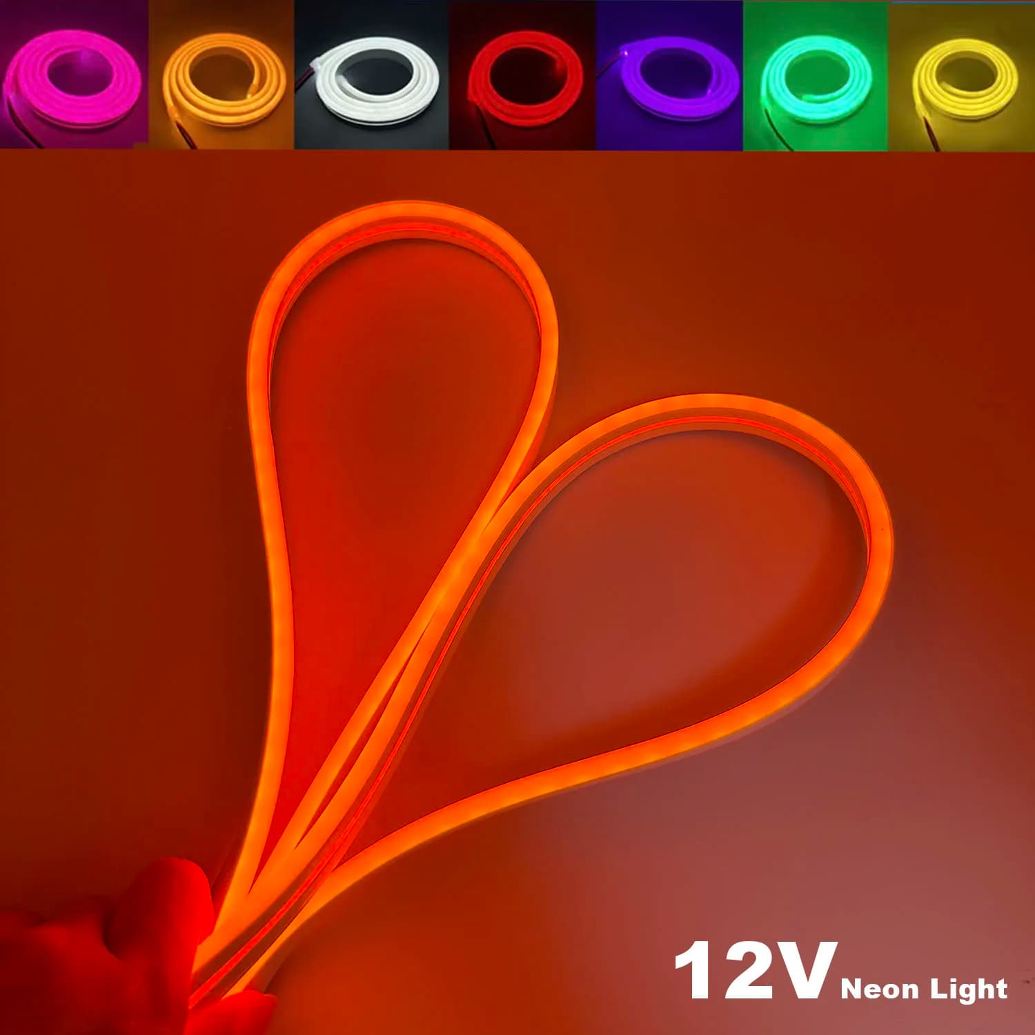 12V SMD2835 LED Neon Strip 0.5‑10m,120LEDs/M,IP67 Waterproof Flexible DIY Shape‑able Decor Light Bar