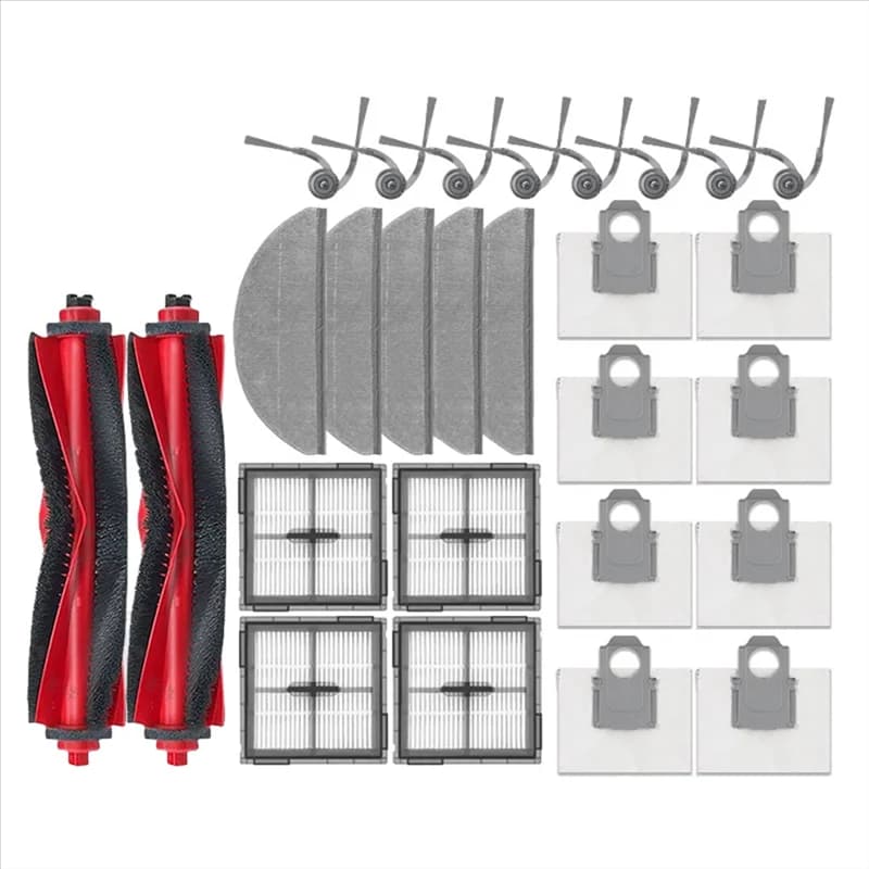 B51CNUOVO! Accessori di Ricambio per Aspirapolvere Roborock Q8 Max Pro+ /Q8 Max Pro: Spazzola Principale, Spazzola Laterale, Filtro HEPA, Panno, Contenitore Polvere