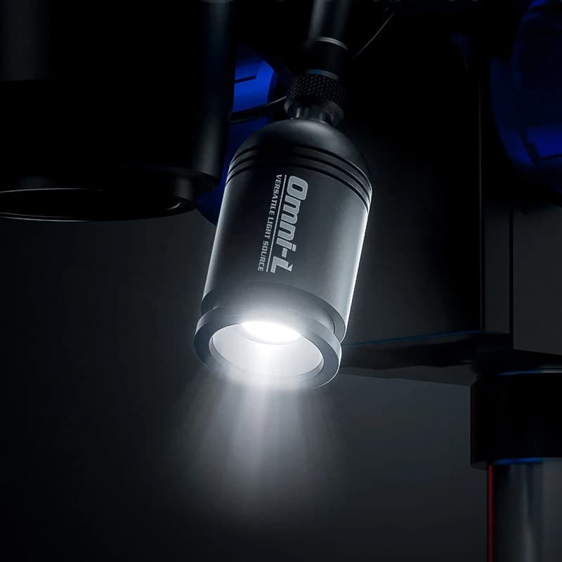 Microscopio trinoculare stereo a adsorbimento magnetico da 32 mm con luce di riempimento, luce spot, sorgente microscopica universale regolabile multi-angolo