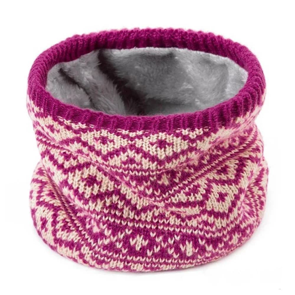 Face Mask Windproof Winter Knitted Scarf Thick Rhombus Fleece Muffler Snowflake Plaid Warm Neck Warmer Men