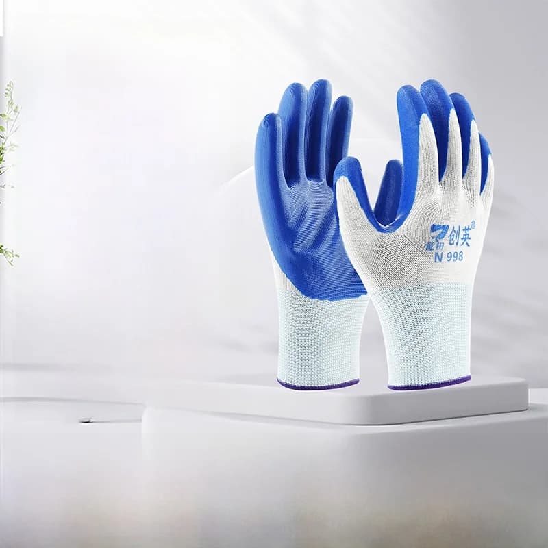 Guanti da Lavoro in Nitrile Rinforzato, Protezione Anti-usura per Cantieri, Antiscivolo e Impermeabili