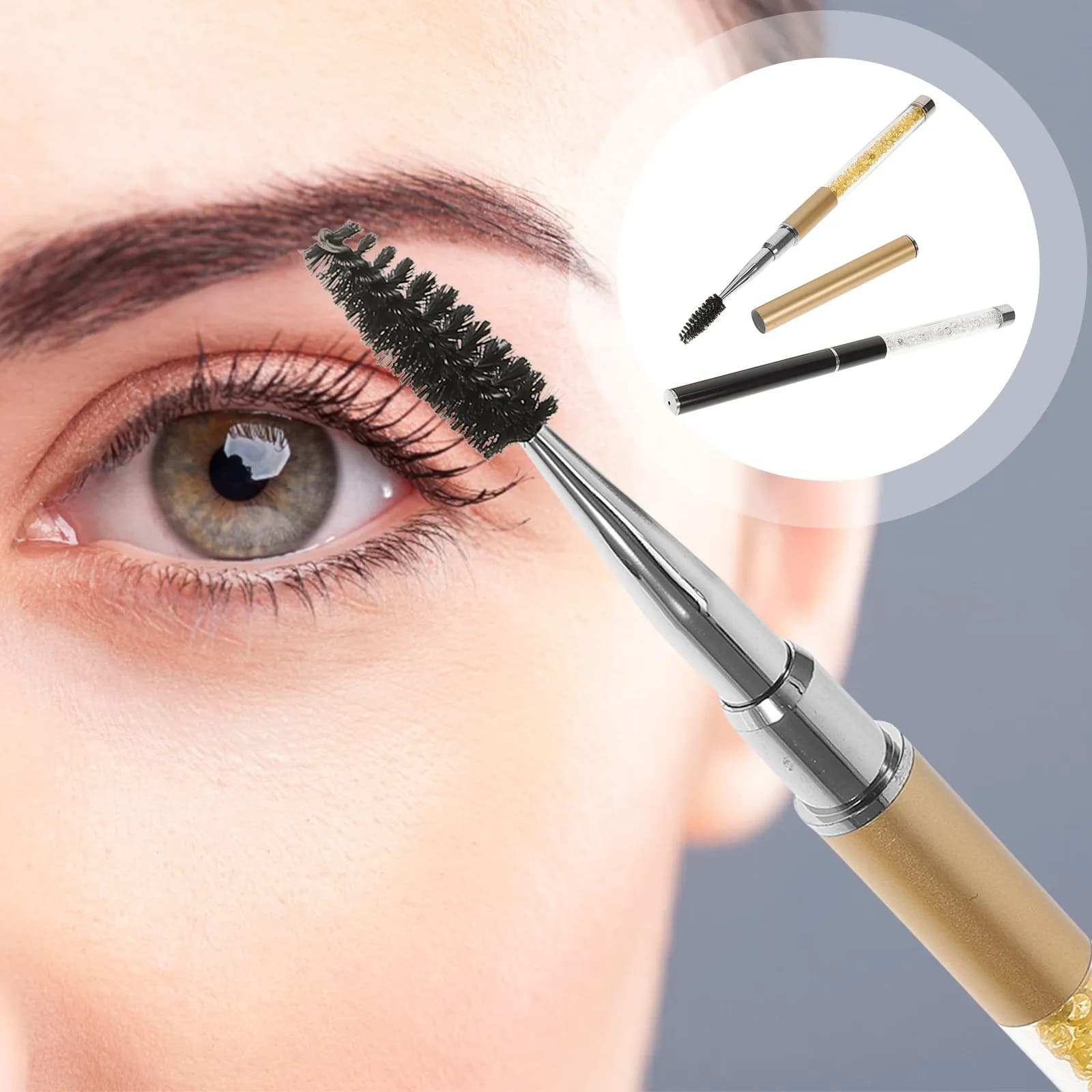 2 Brushes for Eyelashes, Extension Tools, Light Portable Makeup Kit, Mascara Brushes