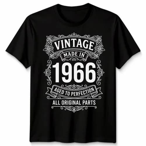 Unisex 60th Birthday Gift T Shirt All Original Parts Born In 1966