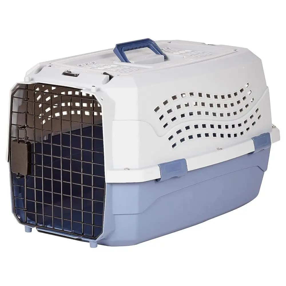 Trasportino per Animali Domestici Robusto e Portatile a 2 Porte con Ventilazione Sicura, Maniglia, Ingresso Frontale e Superiore per Cani e Gatti