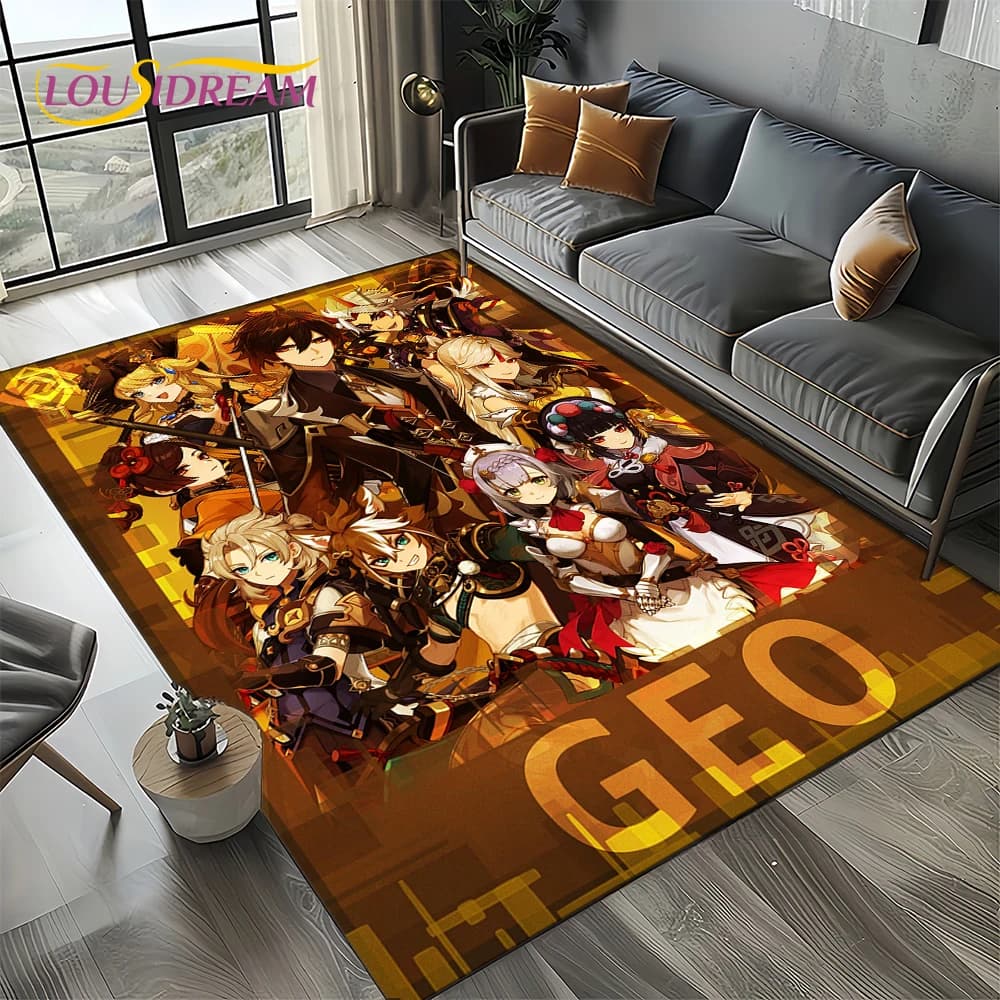 2025 New Genshin Impact Solo Cartoon Games Carpet Rug for Living Room Bedroom Home Sofa Decoration,Kids Play Non-slip Floor Mat