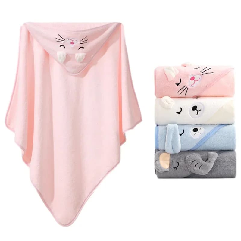 Newborn Towels Soft Hooded Towel Blanket Toddler Cartoon Animal Baby Bath Bathrobe Warm Sleeping Swaddle Wrap for Boys Girls