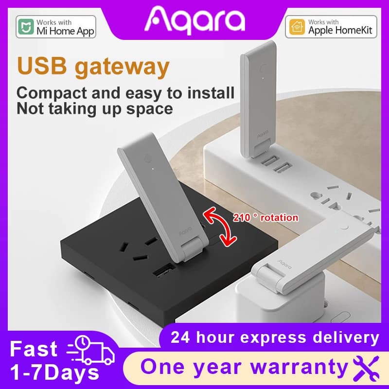 Aqara E1 Gateway Zigbee Smart Home USB Mini Hub Wireless Connect Remote App Control for Xiaomi Mijia MI Home Apple Homekit
