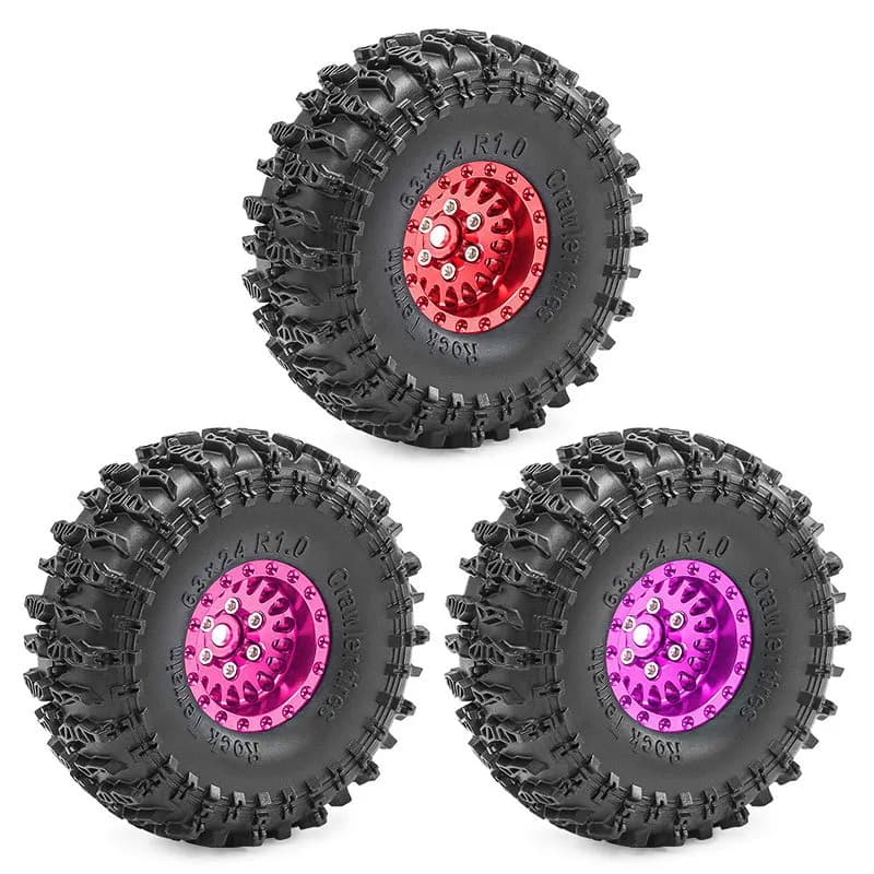 Cerchi in lega di alluminio D276 per auto da arrampicata 1/18 TRX4M Hub1/24 SCX24 AX24 1.0Tire