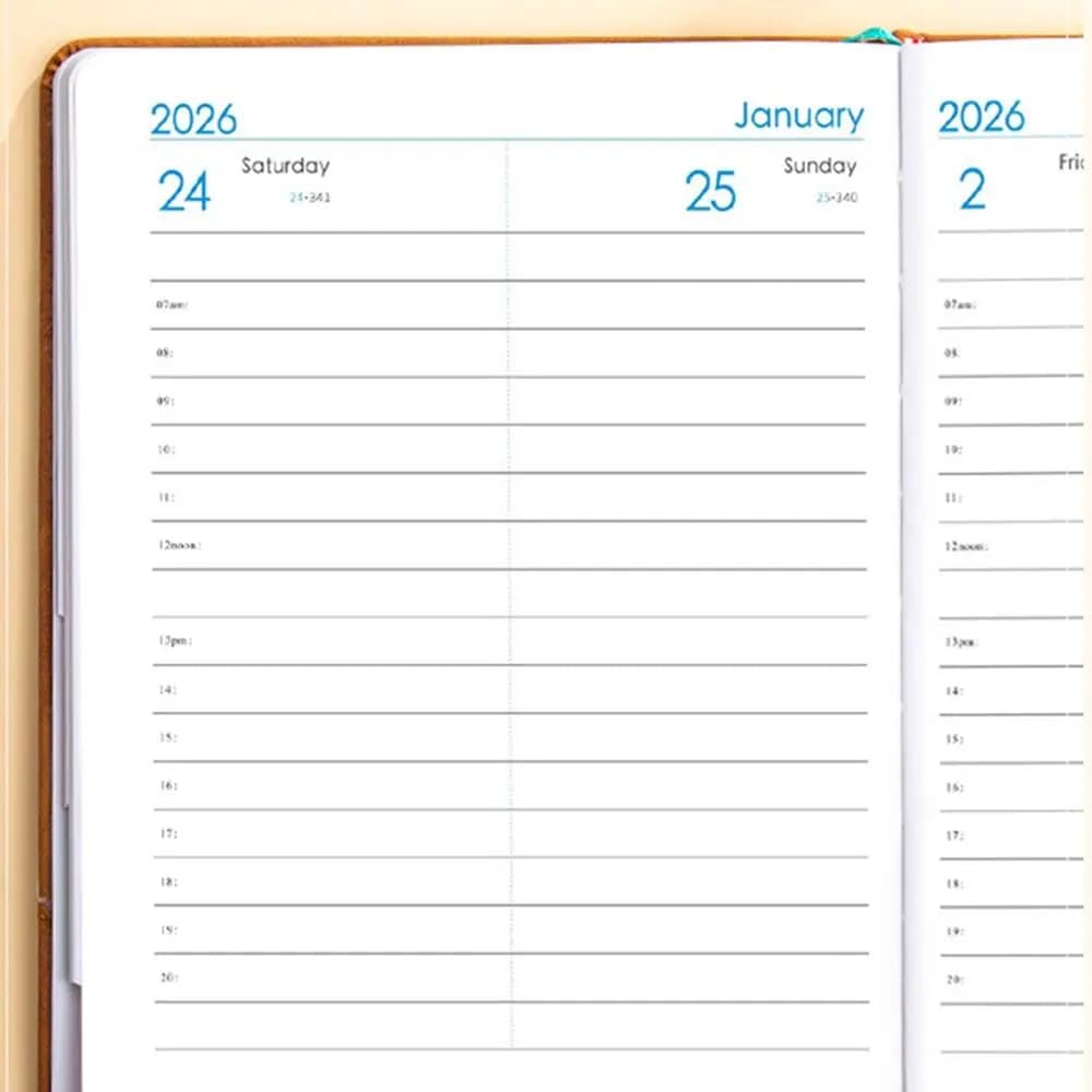 Agenda Planner 2026 in Inglese, Blocco Note 12 Mesi, Segnalibro 365 Giorni, Taccuino Efficiente con Carta Spessa, Portatile