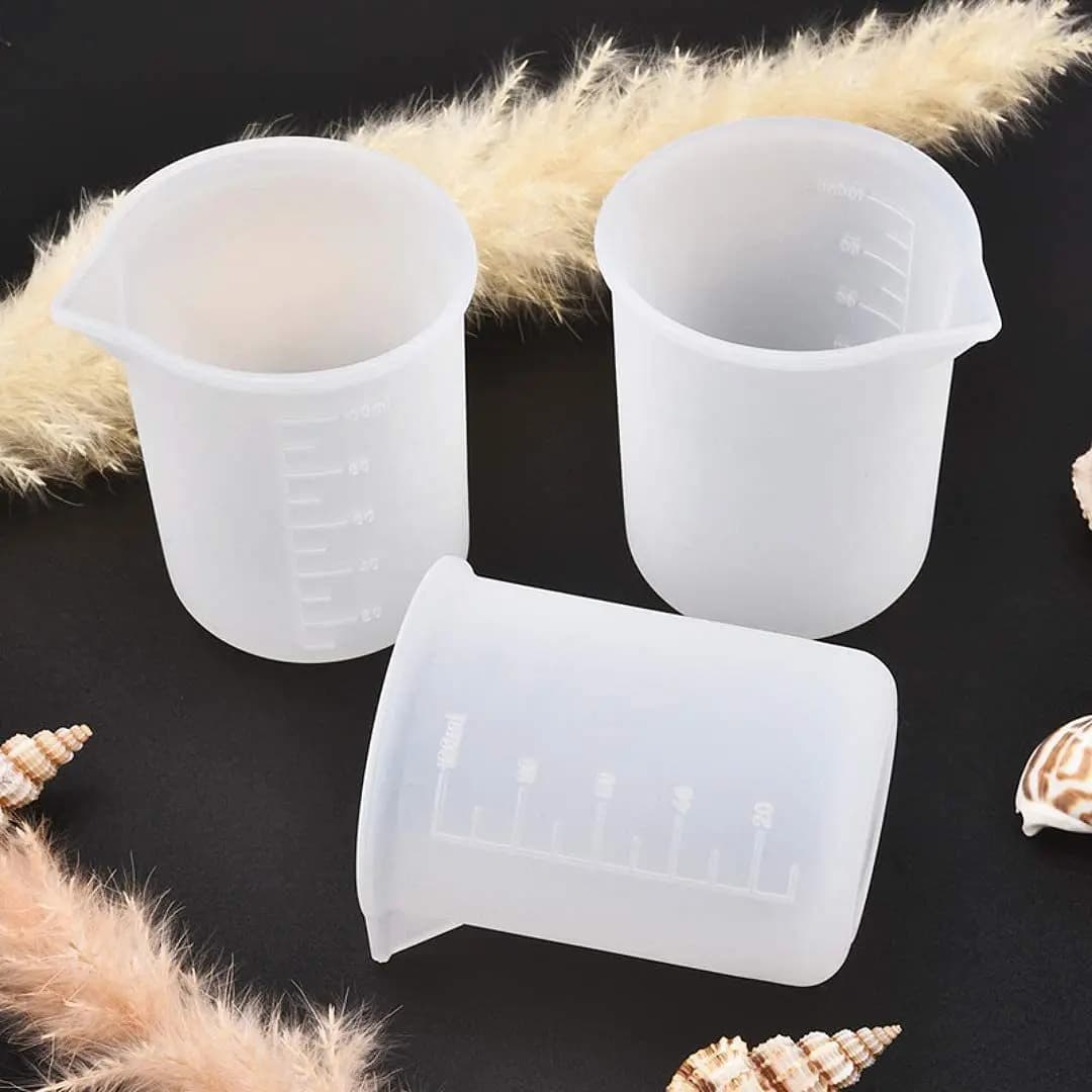 100ml silicone resin consumables measuring cup transparent tape scale easy to clean separation cup DIY cake epoxy making tool