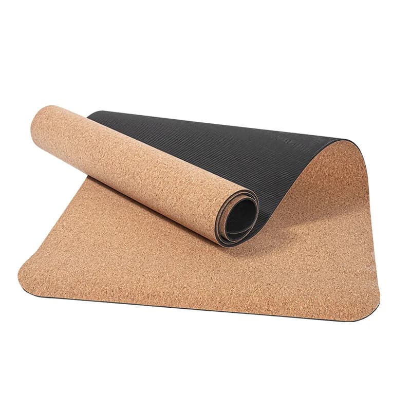Natural cork yoga mat Non-slip mat with shoulder strap and light for hot yoga and outdoor or indoor yoga