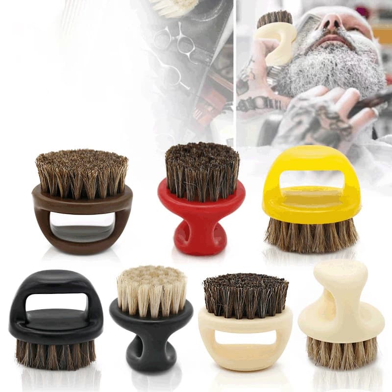Pennello per anello da barba da uomo Design con setole di cavallo pennello da barba da uomo spazzole da barba da barbiere portatili spazzola per rasoio per la pulizia del viso del salone