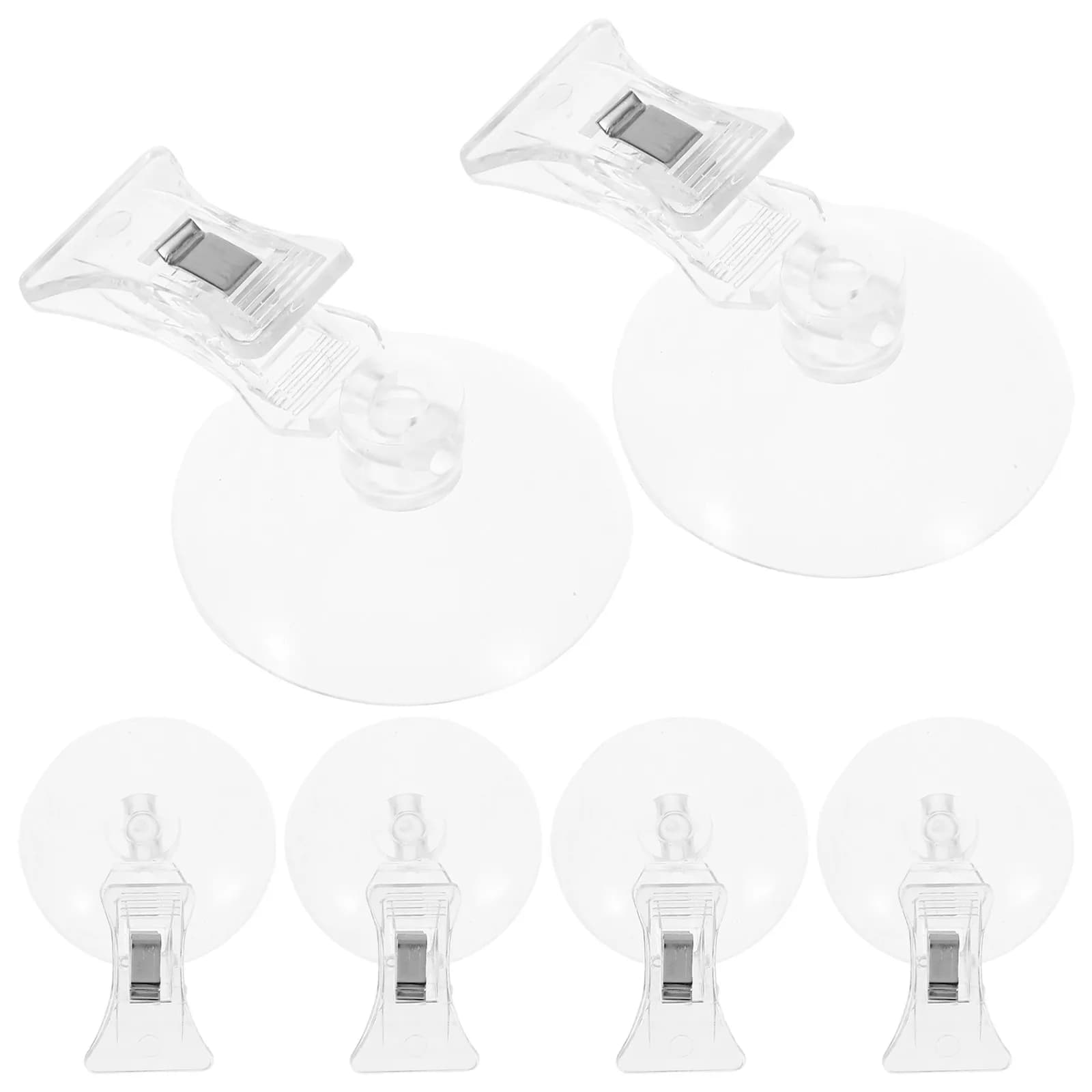 Set di 6 Ganci a Ventosa Multiuso con Forte Adesione per Finestre, Vetro, Piastrelle, Negozi, Casa, Ufficio, Espositori in Plastica Trasparente