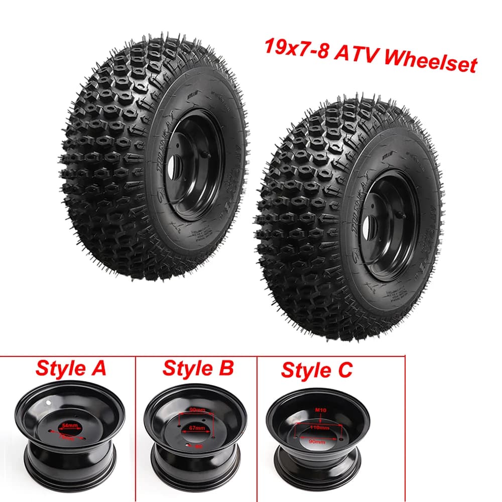 1 pz 19x7-8 cerchi per pneumatici per ATV DIRT bicicletta Quad tosaerba trattore da giardino 150cc 200cc 250cc 300cc Moto fuoristrada parti di veicoli