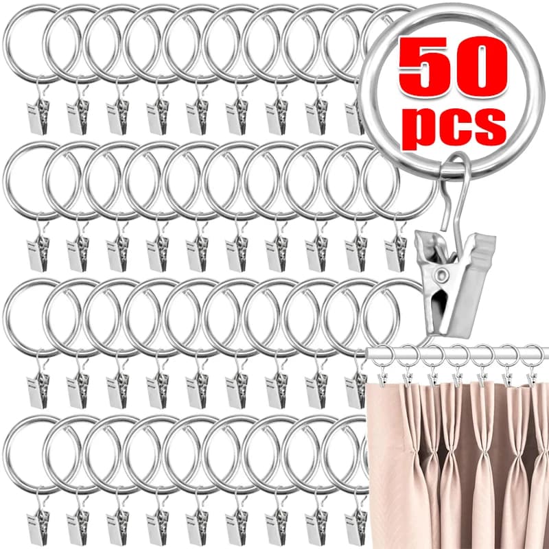 Clip per fibbia per tende Finestra in metallo Clip per asta per tenda da doccia Anelli per tendaggi Ganci per cappelli decorativi per il bagno di casa Appendiabiti per cappelli