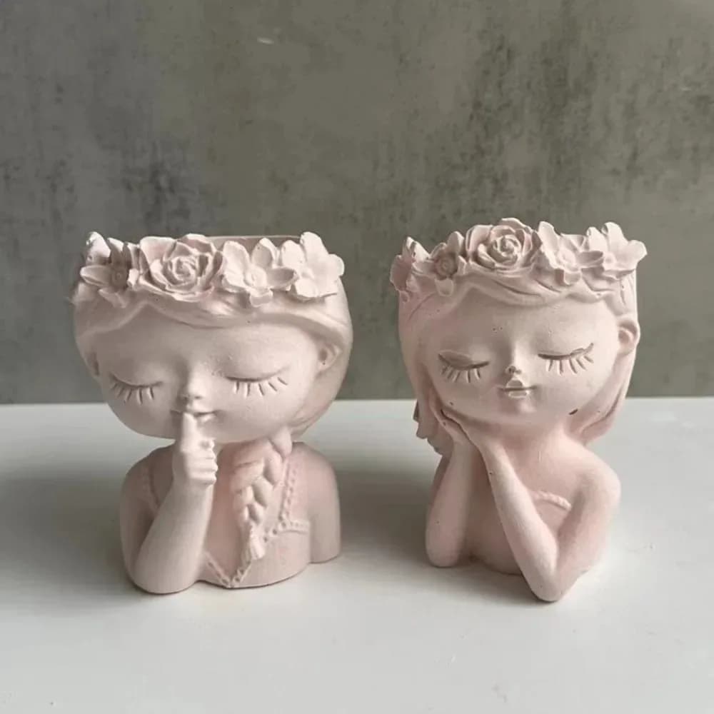 Bella Addormentata Stampo In Silicone Vaso Vaso Ghirlanda Ragazza Vaso di Fiori Gesso Resina Epossidica Goccia Stampo FAI DA TE Fatti A Mano Decorazioni Per La Casa Regalo