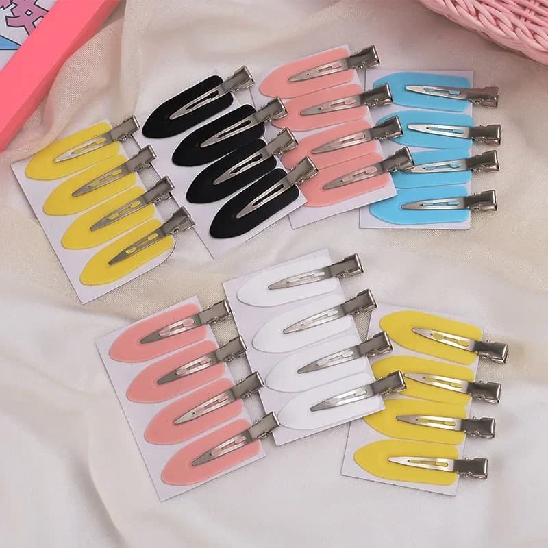 4 pezzi fermagli per capelli senza piega frangia laterale barrette per donne ragazze strumenti per il trucco clip a becco d'anatra copricapo accessori per capelli