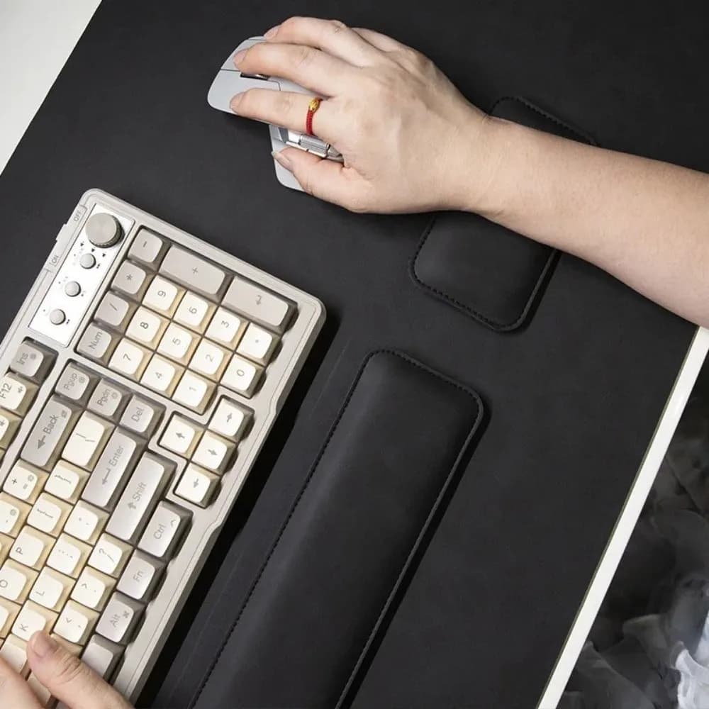 Tappetino da Scrivania Portatile Impermeabile in PU, Grande Mousepad Antiscivolo, Tappetino per Tastiera, Tappetino per Laptop, Supporto per Polso