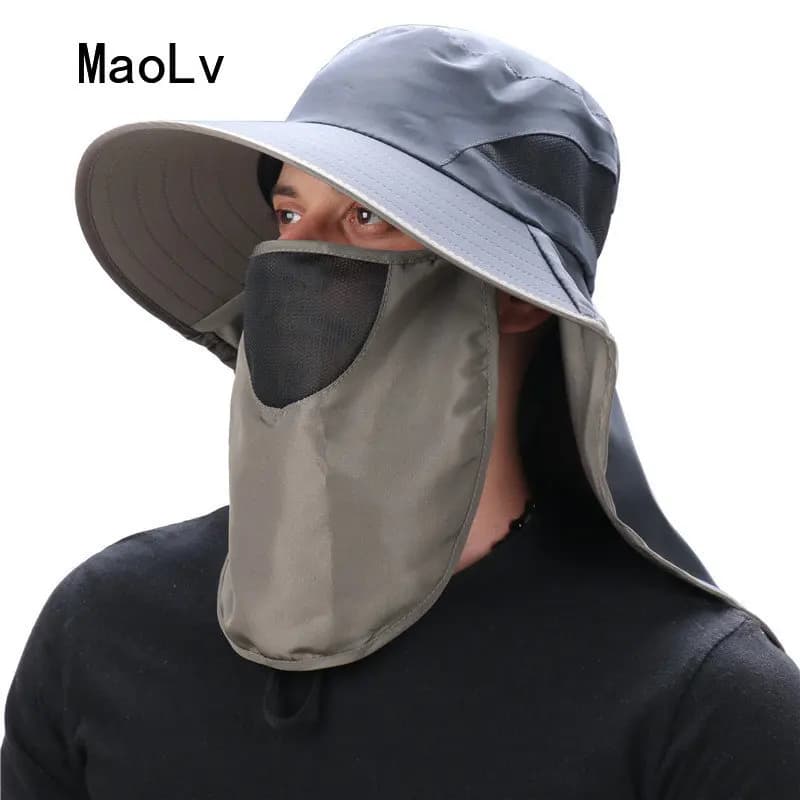 Protezione del collo del viso berretto da sole per uomo maschera mobile cappello da pescatore nuovi uomini protezione solare per esterni berretto da donna visiera cappello da pescatore cappelli