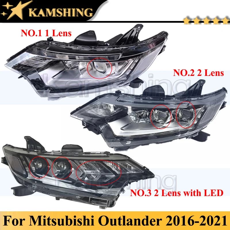 Kamshing Front Bumper Head Light Head Lamp For Mitsubishi Outlander 2016-2021 Headlamp Headlight Front Turn Light