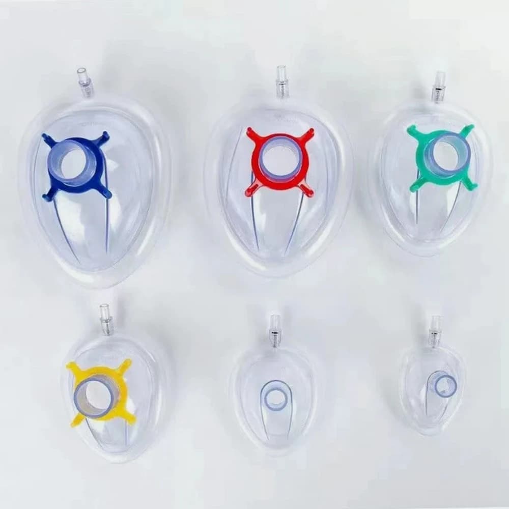 Medical Grade PVC Anesthesia Mask Sterilized Disposable Resuscitate Face Masks For Adult Child 6 Size CPR breathing mask