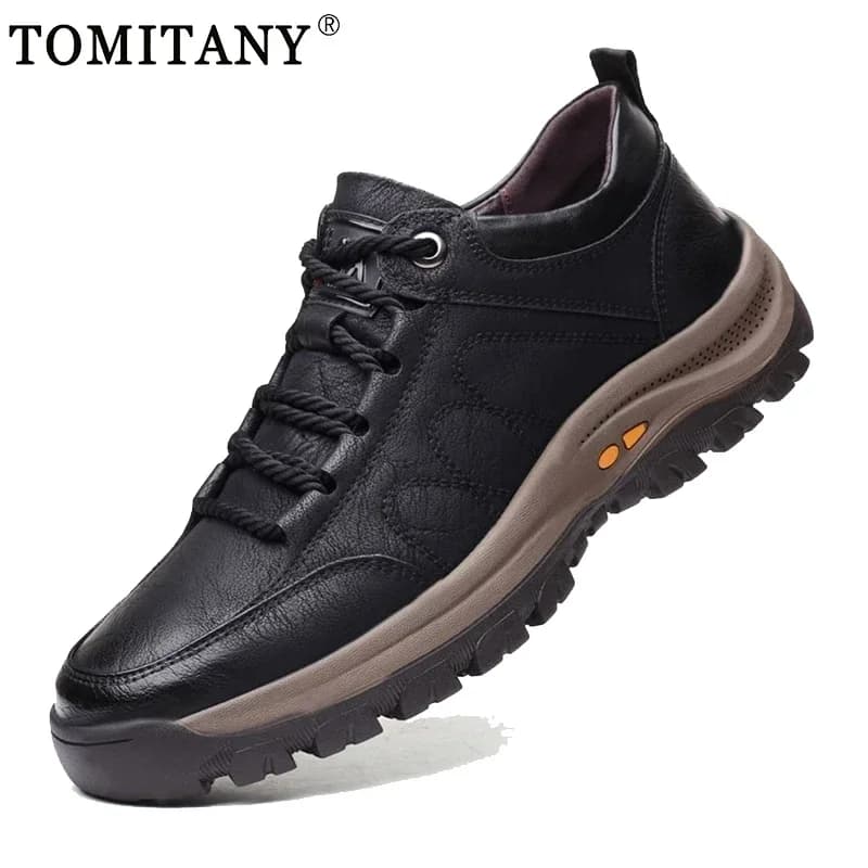Scarpe casual da uomo in pelle di marca Autunno Outdoor Uomo Guida Stivali antinfortunistici da lavoro Moda da strada Scarpe da uomo Mocassini da lavoro maschili Stivali
