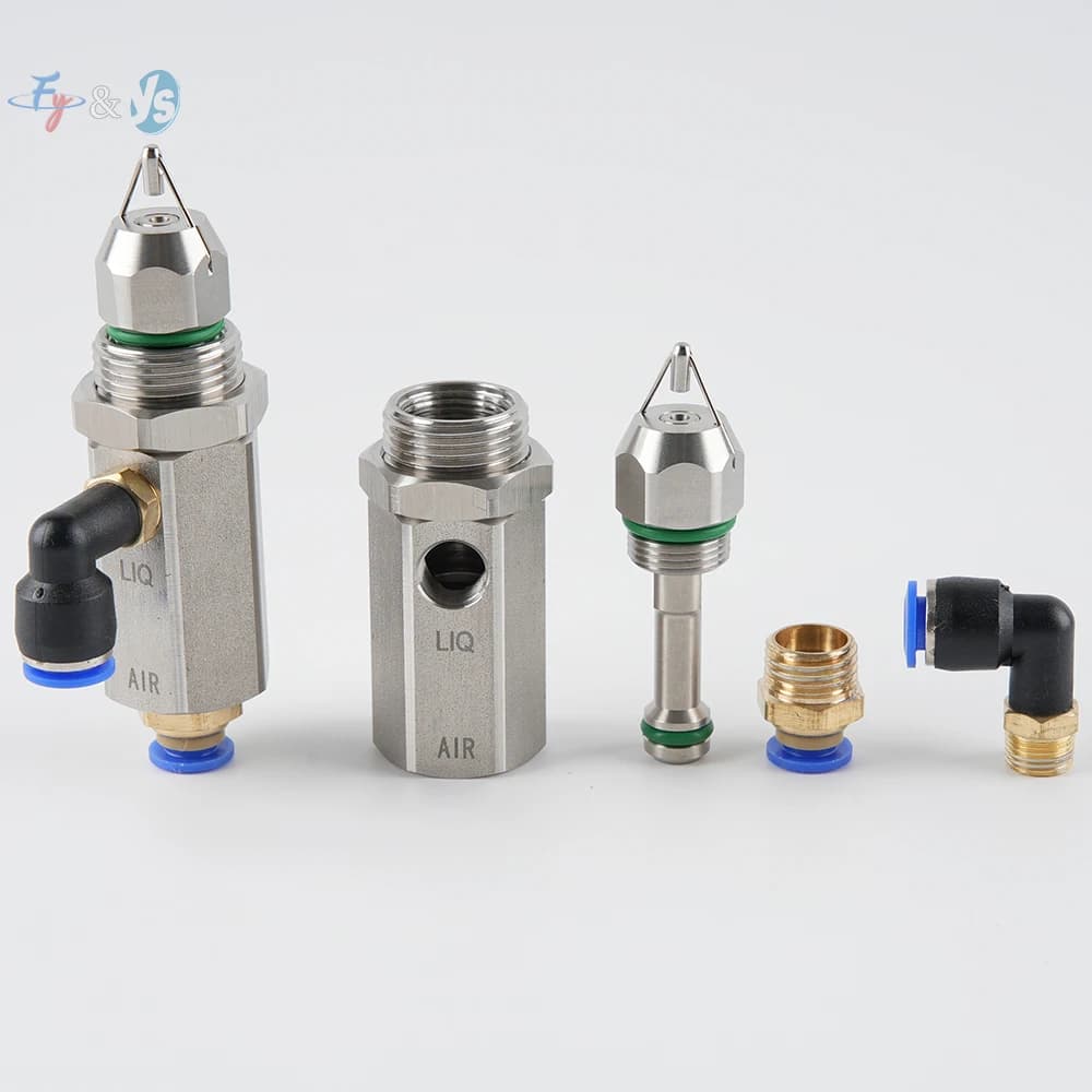 Dry Fog Super Fine Mist Air Atomizing Spray Nozzle 30° 60° 80° Ultrasonic Air Atomizer Spray Nozzle Dust Removal