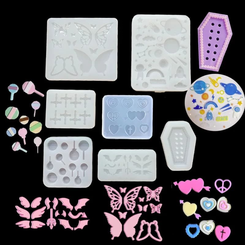 Stampo in resina epossidica fai da te stampo per gioielli accessori per gioielli stampo in Silicone a forma di cielo incrociato per bara lecca-lecca