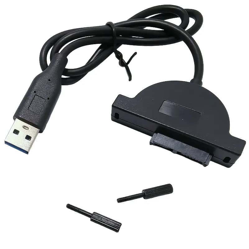USB 2.0 to Mini SATA II 7+6 13Pin Adapter Laptop CD/DVD ROM Slimline Drive Converter Cable with Fixed Screws
