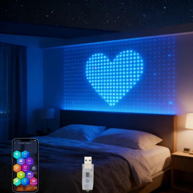 Luci a tenda intelligenti da 400 LED con Bluetooth, luci fatate RGB a stringa LED con controllo tramite app, display musicale fai-da-te per decorazione finestre e camere da letto