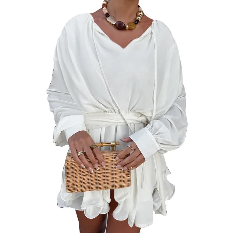 Autumn 2025 Autumn Models, Fashion Style Temperament Casual Long-sleeved A Pendulum Daily Model Thin Dress Women Cw71080