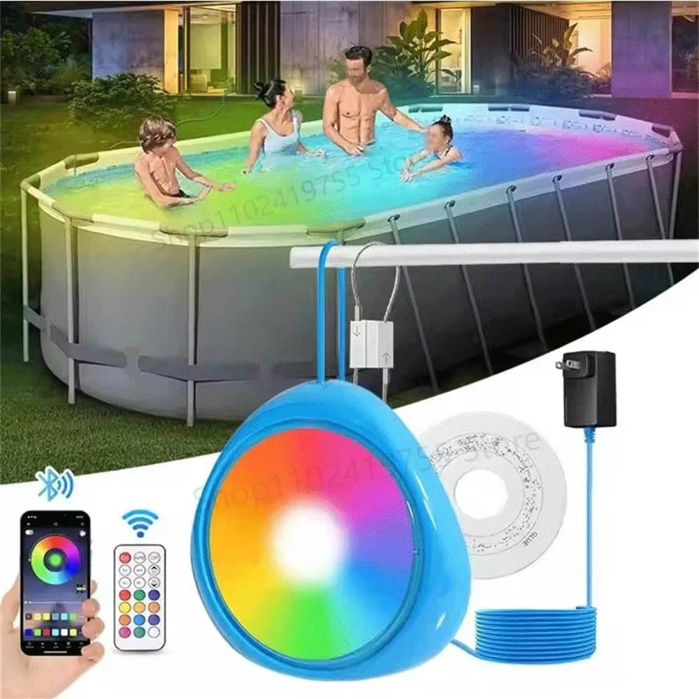 12W RGB Luce subacquea IP68 Lampada per piscina con aspirazione magnetica impermeabile 25W Controllo APP mobile Piscine Illuminazione per scenari di feste