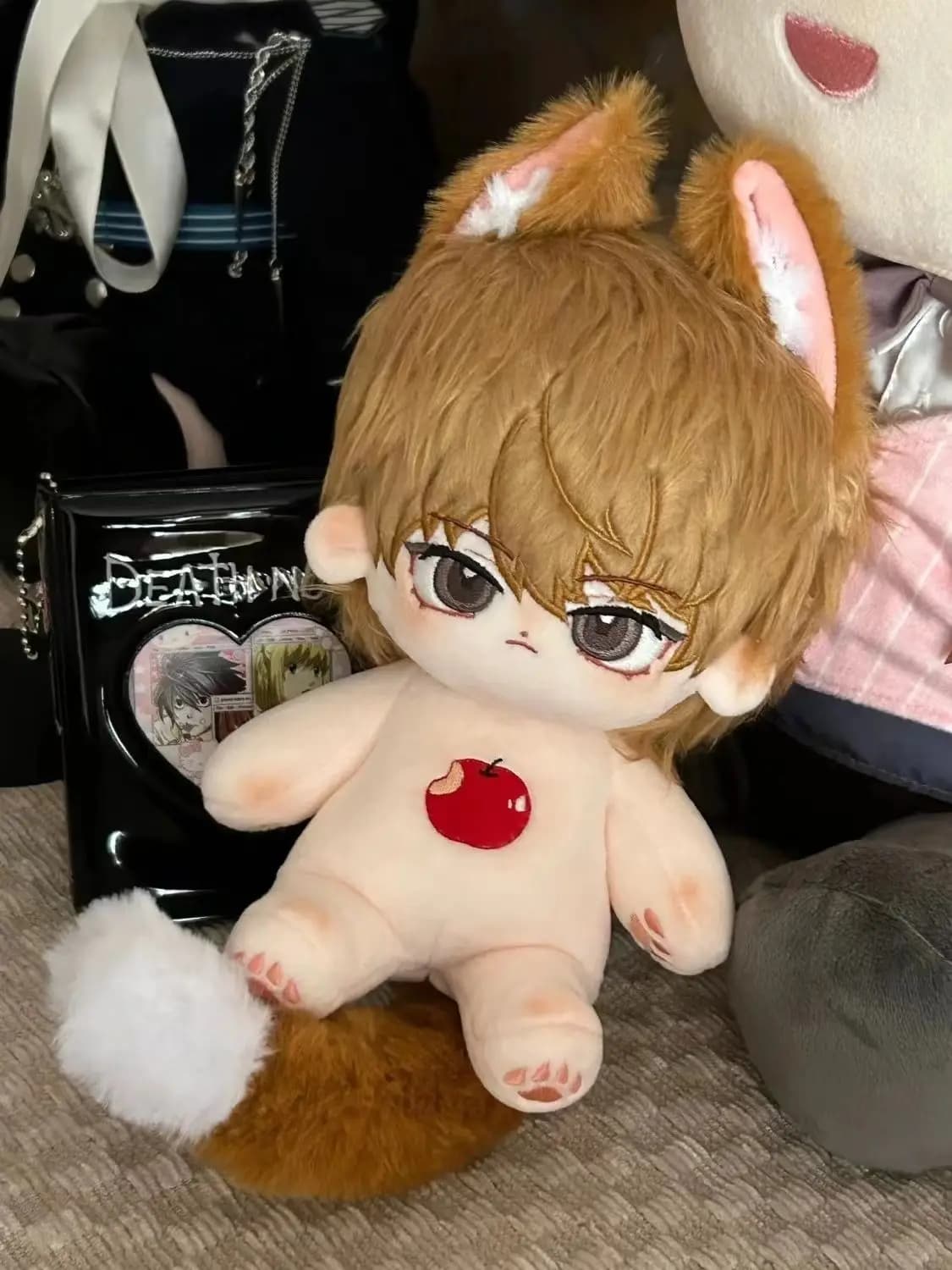 Yagami Light 20cm giocattoli per bambole ripiene di cotone con orecchie di gatto simpatico burattino di peluche animazione Death Note bambole regalo Kira per bambini adulti