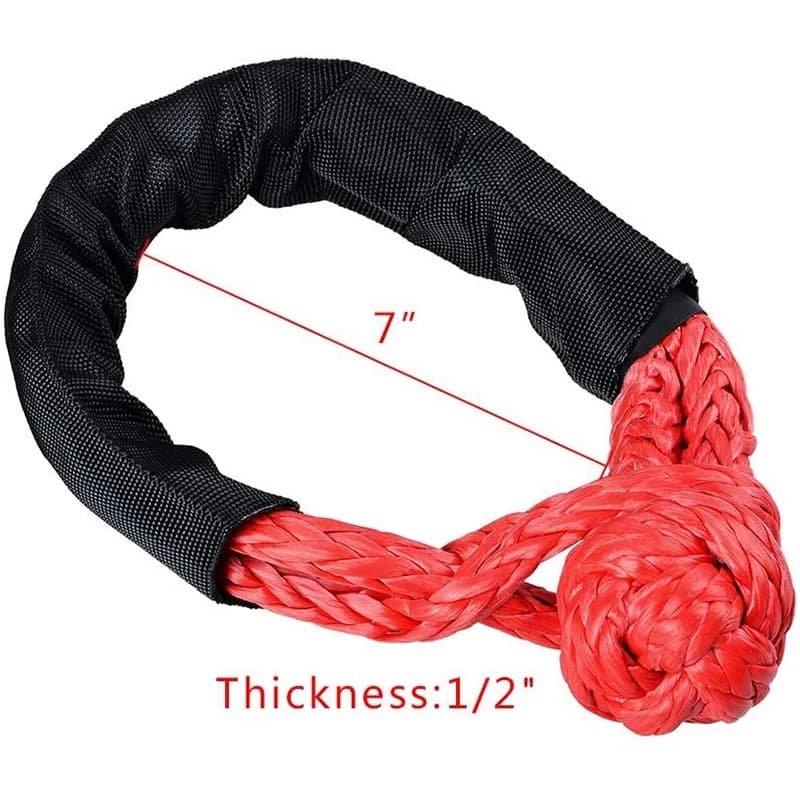 1/2 Inch Synthetic Shackle Winch Rope + Recovery Snatch Ring For ATV UTV SUV Off-Road Towing Truck 4X4 Boat Marine
