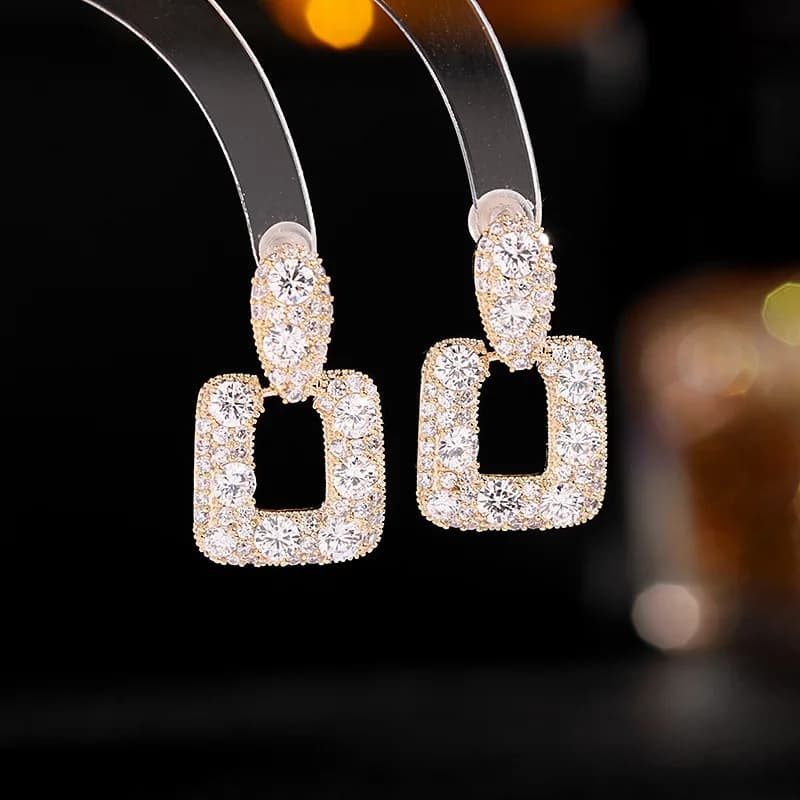 Corea del Sud Dongdaemun Nuovo S925 Argento Ago Nicchia Design Senso Quadrato Geometrico Elegante Temperamento Orecchini