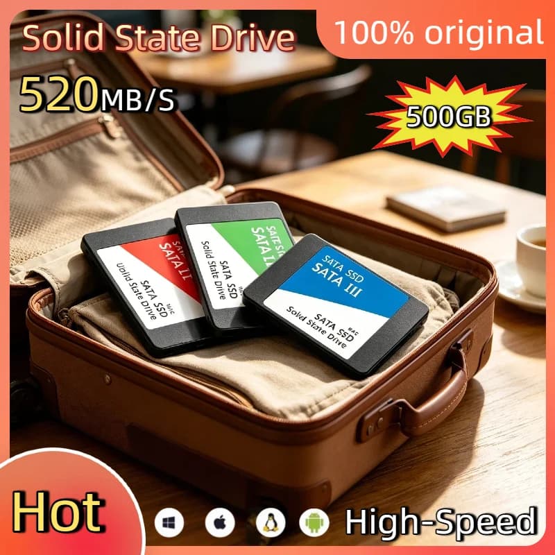 External 500GB Ultra Portable SSD Shockproof Metal Casing 7400MB/s USB 3.0 Solid State Drive for Laptop PC Hard Disk Pro Pocket
