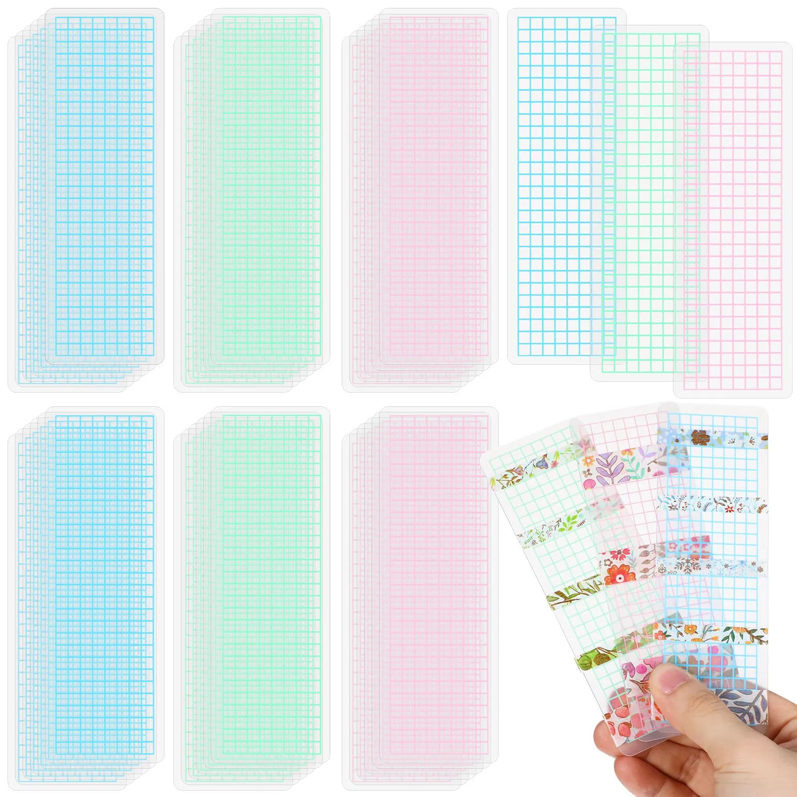 45Pcs Washi Tape Storage Boards Thick Tape Boards Easy Carry Functional Design for Office Home School Organization