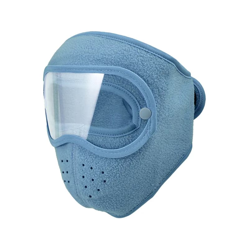 Nuova Maschera Invernale in Lana Antivento, Cappello da Sci Traspirante, Protezione Viso in Pile con Occhiali HD Antiappannamento, Cappello da Ciclismo