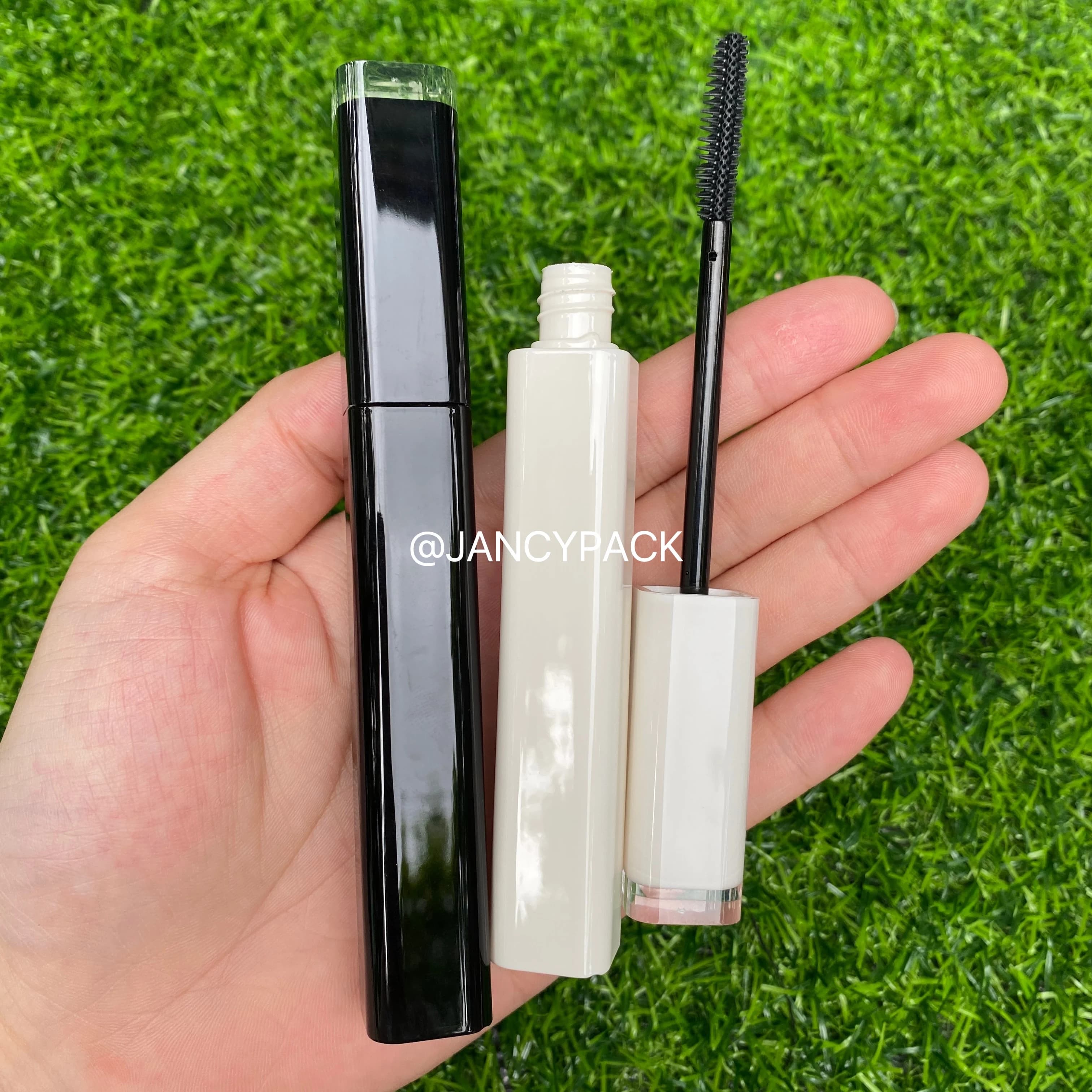 Tubo per mascara vuoto fai-da-te da 6 ml Contenitore per imballaggio crema per occhi bianco nero Ciglia nere Fiale divise Trucco Crema per ciglia bianche