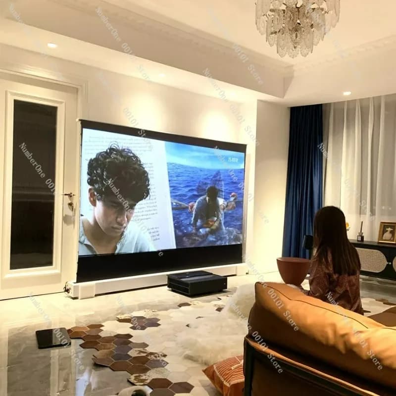 72-120 inch CBSP ALR Projector Screen 16:9 8K Electric UST Floor Rising Projector Screen for UST 4K Laser Home Theater Proyector