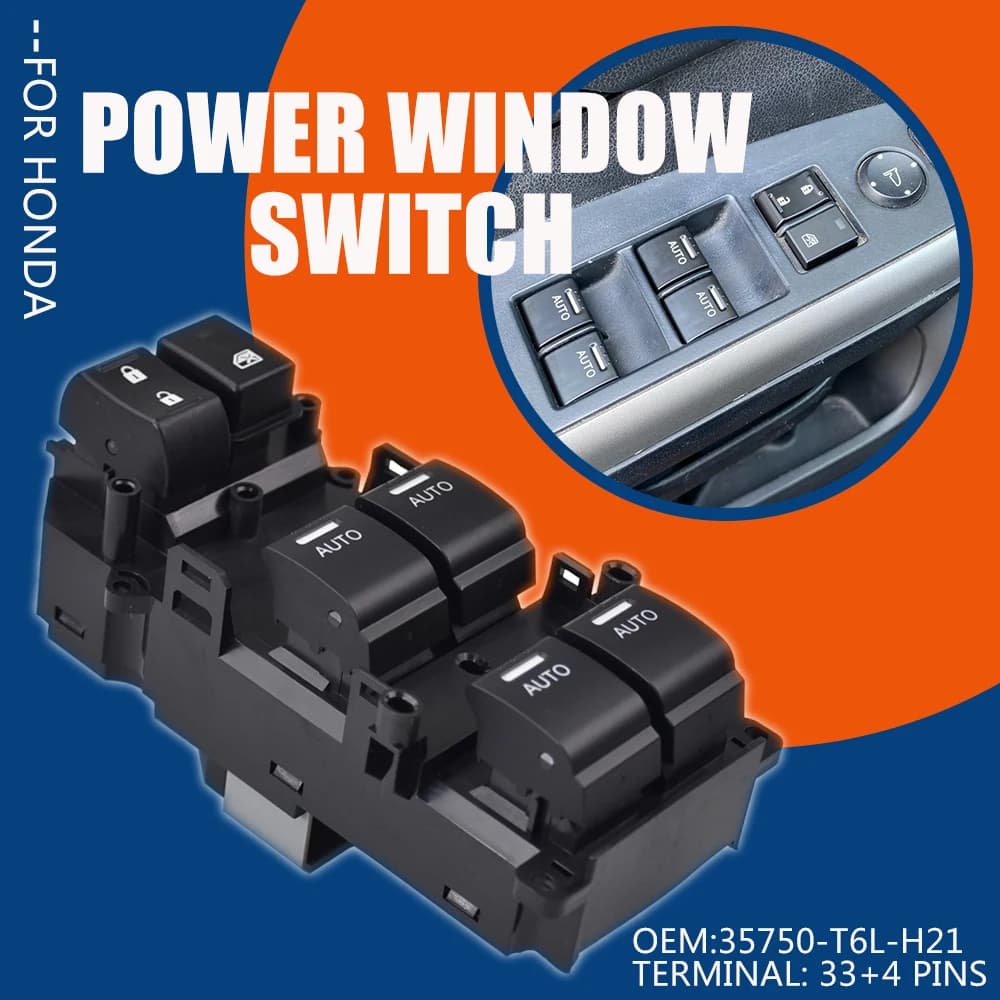 Per Honda HRV 2015-2018 35750-T6L-H21 Accord Odyssey Auto Finestra di Potere Interruttore di Controllo di Sollevamento Porta serratura Auto parte Accessori