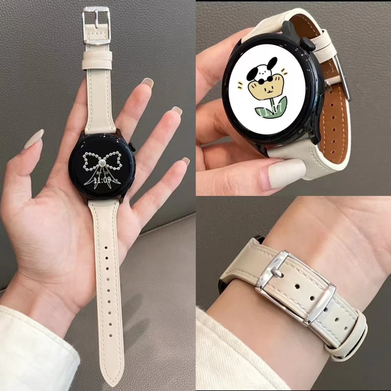 Fascia ad anello in morbida pelle per Samsung Galaxy Watch 7 FE 5 Pro 4 6 classic 44mm 40mm braccialetto sportivo correa Galaxy Watch 7 cinturino