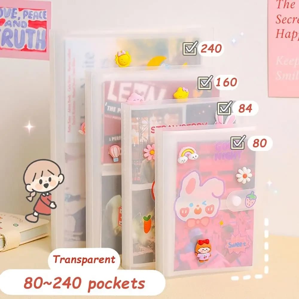 3/4/5/6/7 Inch 80/160 Slots Transparent Photo Album Idol Photocard Holder Collect Book Creative Photo Albums Picture Card Holder