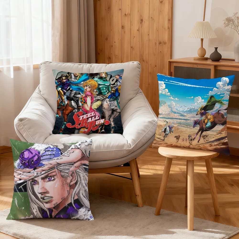 anime funny soft pillowcase Sofa Home j-jojos Living Room bed Decor s-Steel Ball Run pillow cover Gift hogar bizarre a-adventure