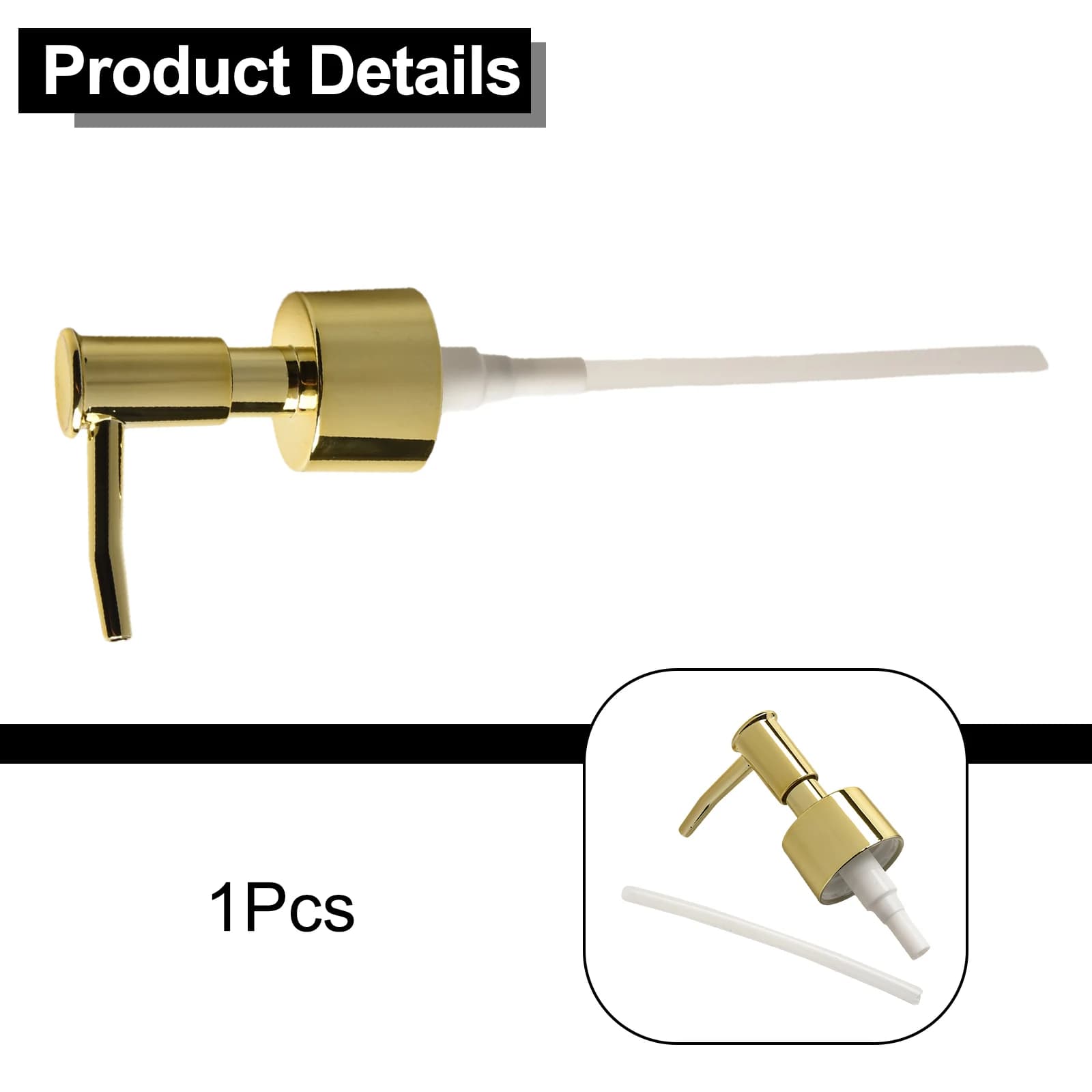 Stylish Soap Dispenser Pump Kitchen Bathroom ABS Plastic Messy Spills Tarnish Resistant Brushed Gold Thread Standard