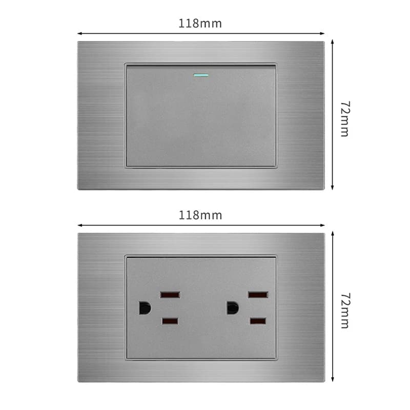 Caricatore USB Type-C 5V 2.1A Standard Thailandese 118mm, Serie di Prese a Muro Universali Thailandesi con Interruttore